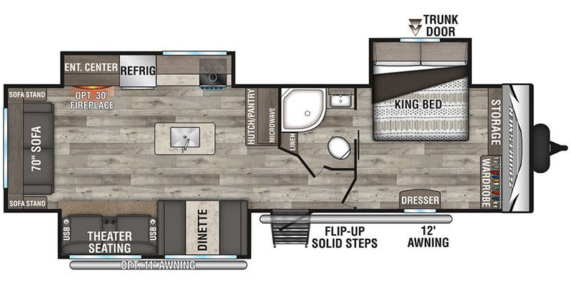 floorplan image of 2021 KZ RV SPORTSMEN LE 303 KBLE
